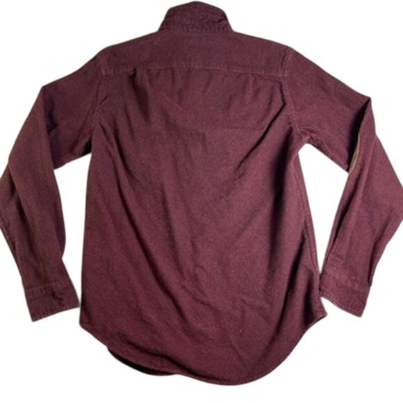 J. Crew Wool Button Down Mens Small Leather Elbow Patches Soft Fall Flannel - Picture 2 of 10